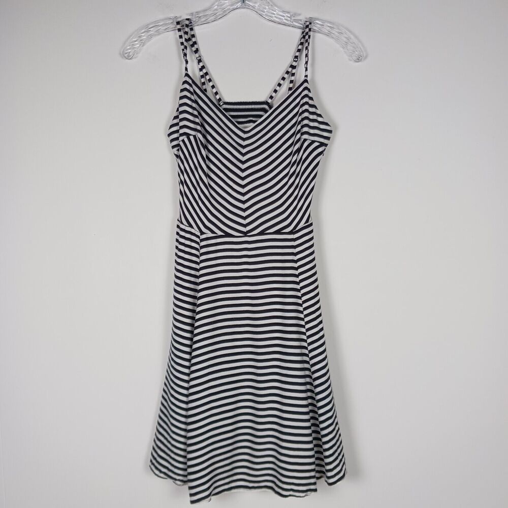 Bershka Dress Juniors Size S Sleeveless Black White Stripes Sundress